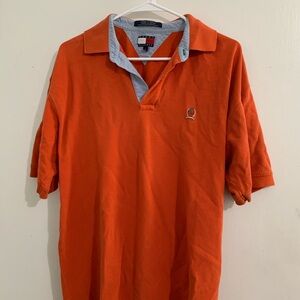Vintage Tommy Hilfiger Men's Orange Polo Shirt